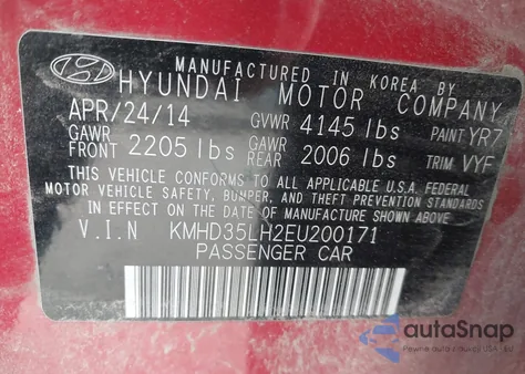 2014 Hyundai Elantra Gt from USA, damaged, VIN KMHD35LH2EU200171